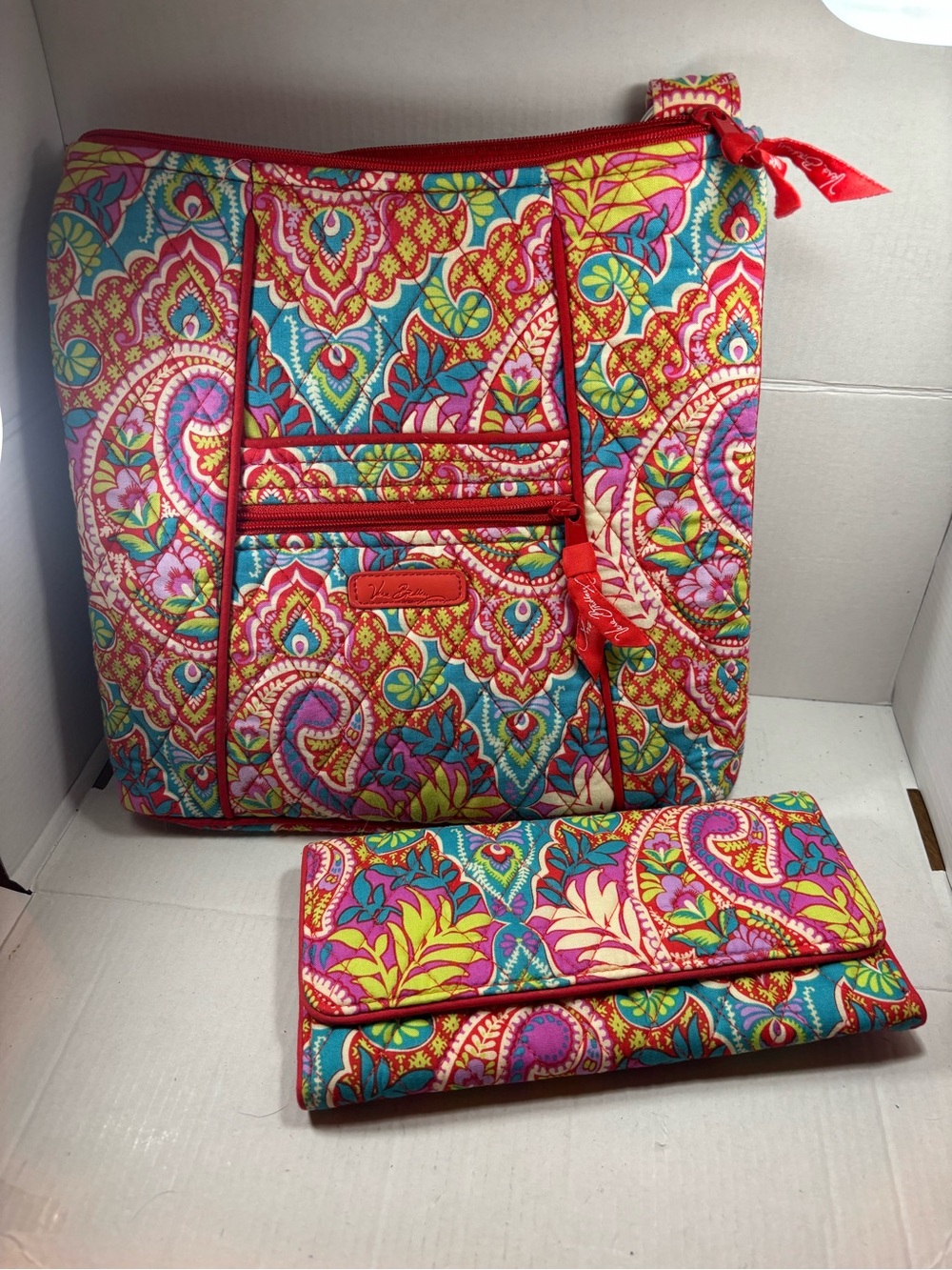 Vera Bradley Crossbody bag & Wallet in Paisley In Paradise print